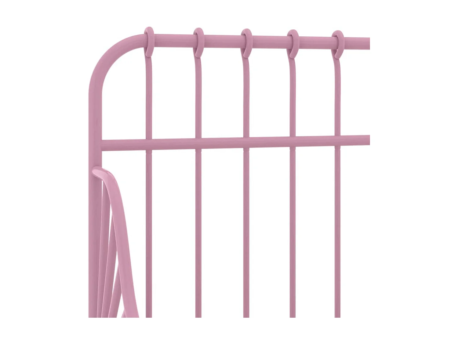 Estrutura de cama extensível em metal rosa 80x130/200 cm