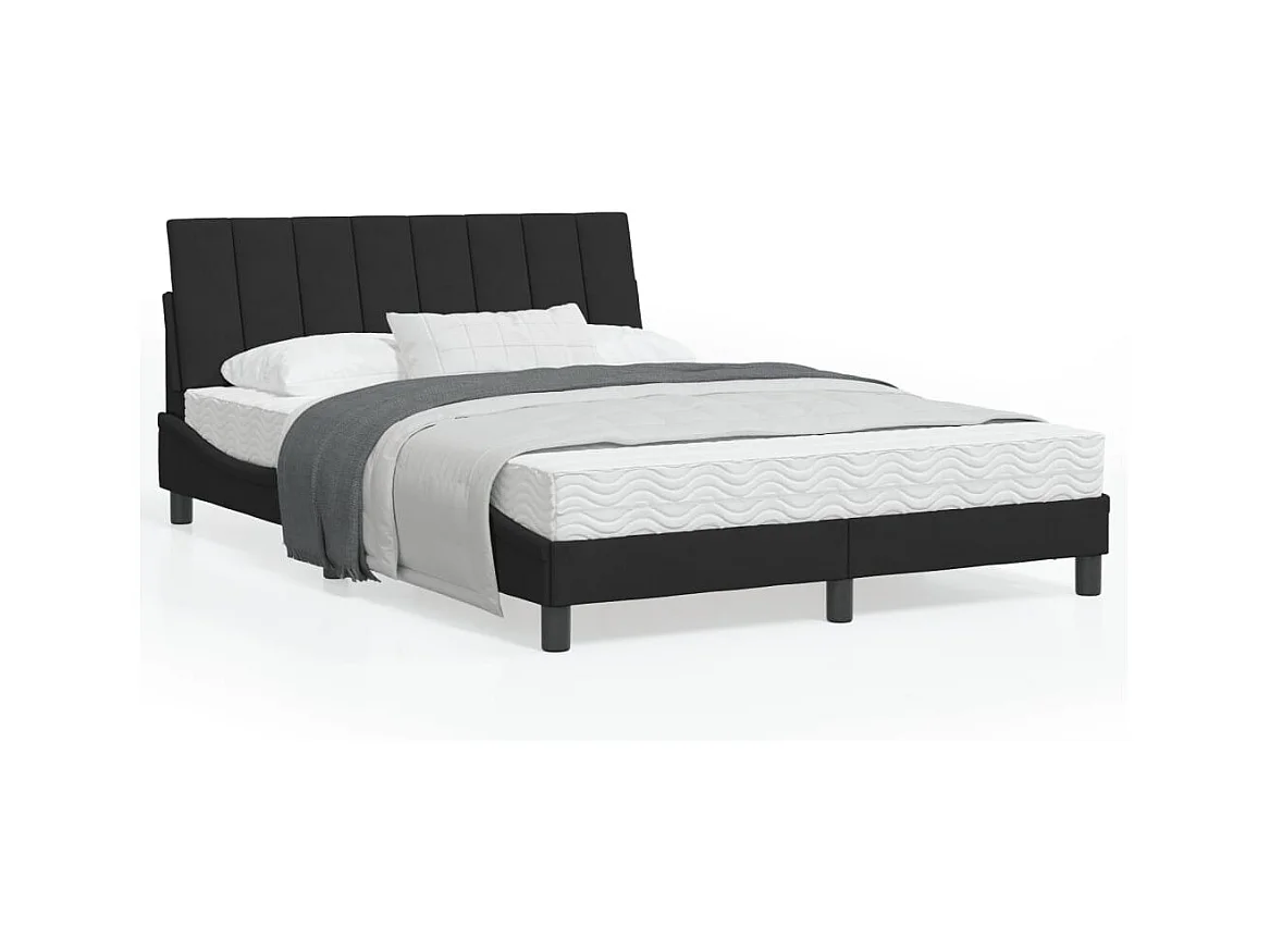 Bedframe zonder matras "Hanko" 140x190 cm fluweel zwart