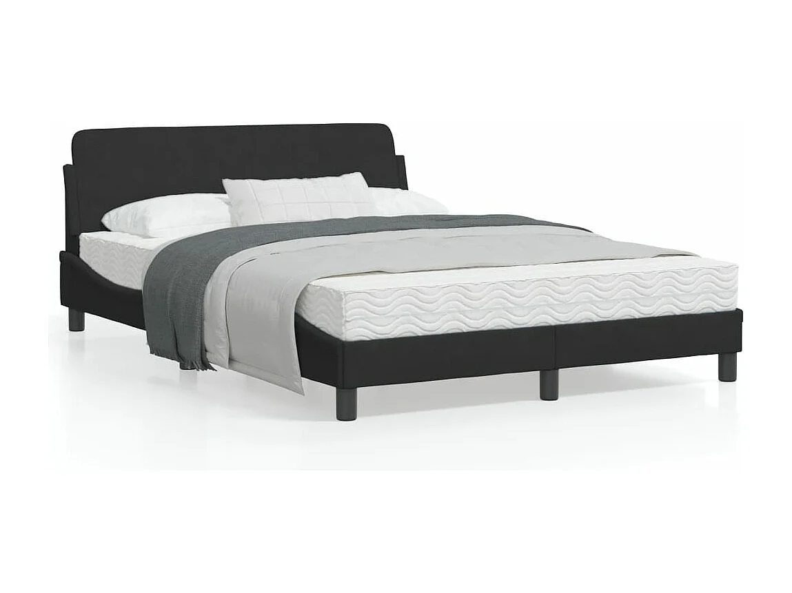 Estrutura de cama c/ cabeceira 140x190 cm veludo preto