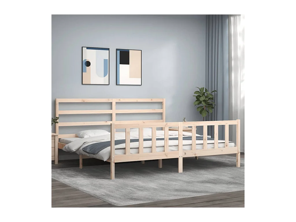 Bedframe zonder matras massief grenenhout 200x200 cm