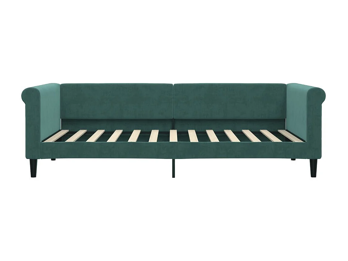 Lit de jour avec matelas vert foncé 90x200 cm velours