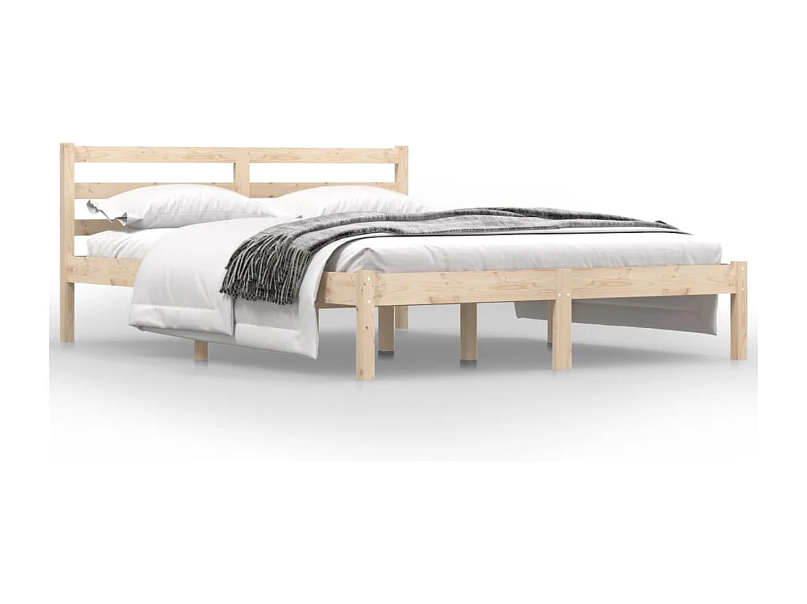 Estructura de cama madera maciza pino pequeña doble 120x190 cm