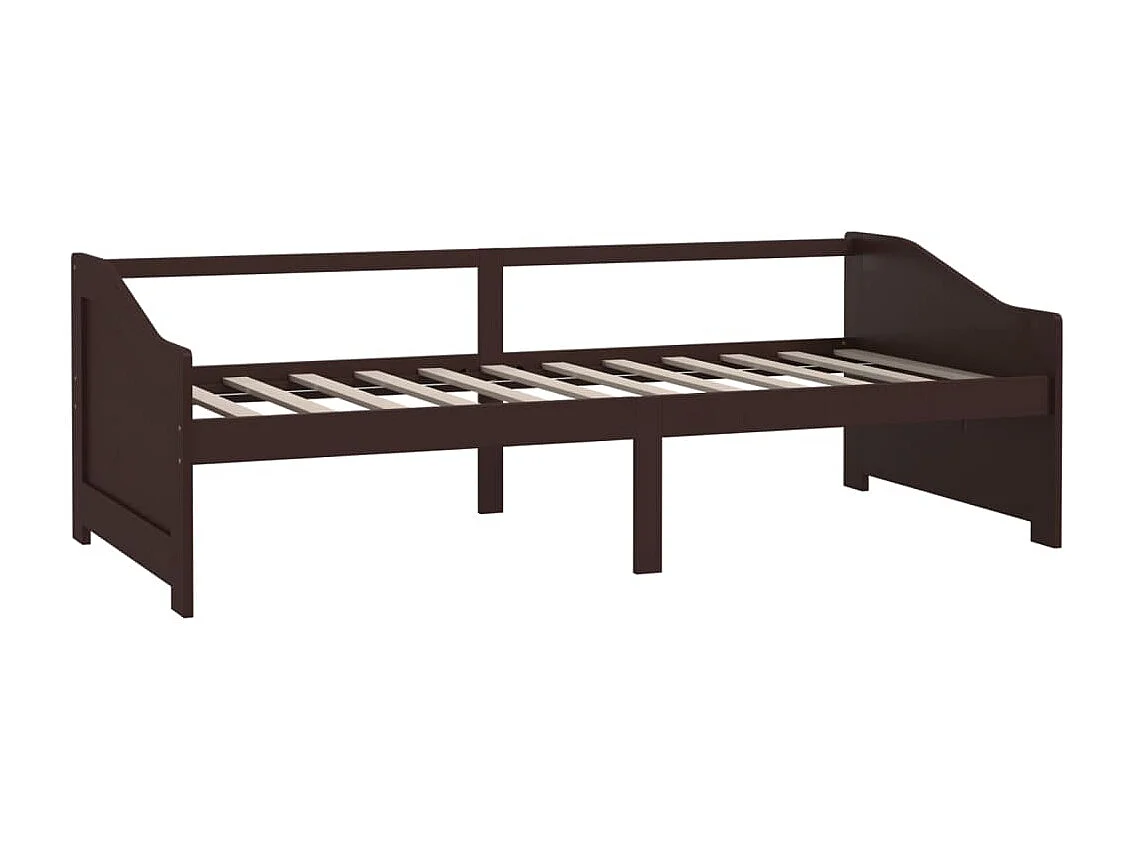 Sofá-cama de 3 lugares 90x200 cm pinho maciço castanho-escuro