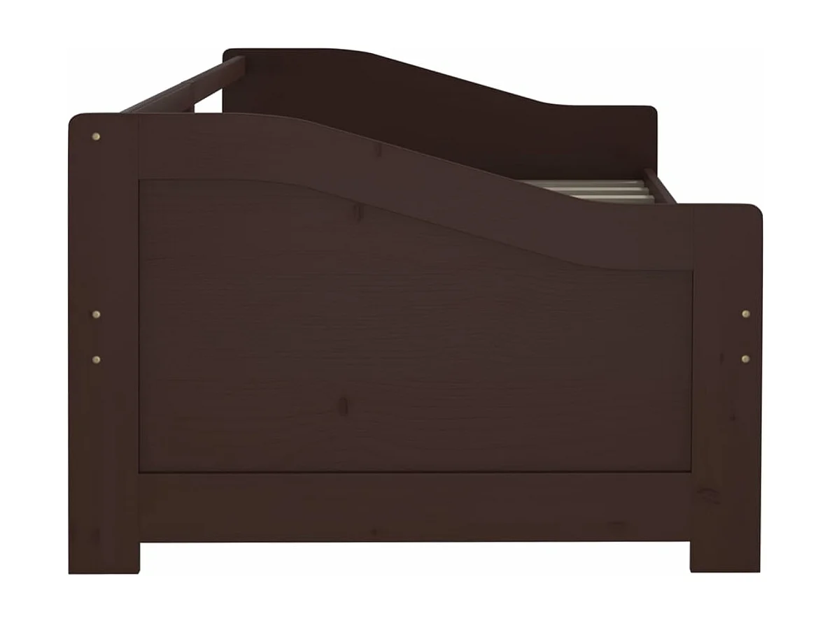 Sofá-cama de 3 lugares 90x200 cm pinho maciço castanho-escuro
