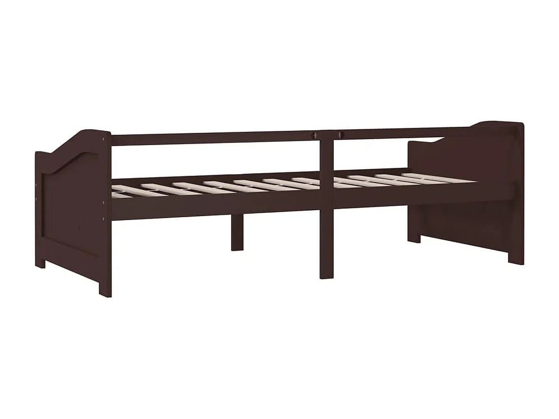 Sofá-cama de 3 lugares 90x200 cm pinho maciço castanho-escuro
