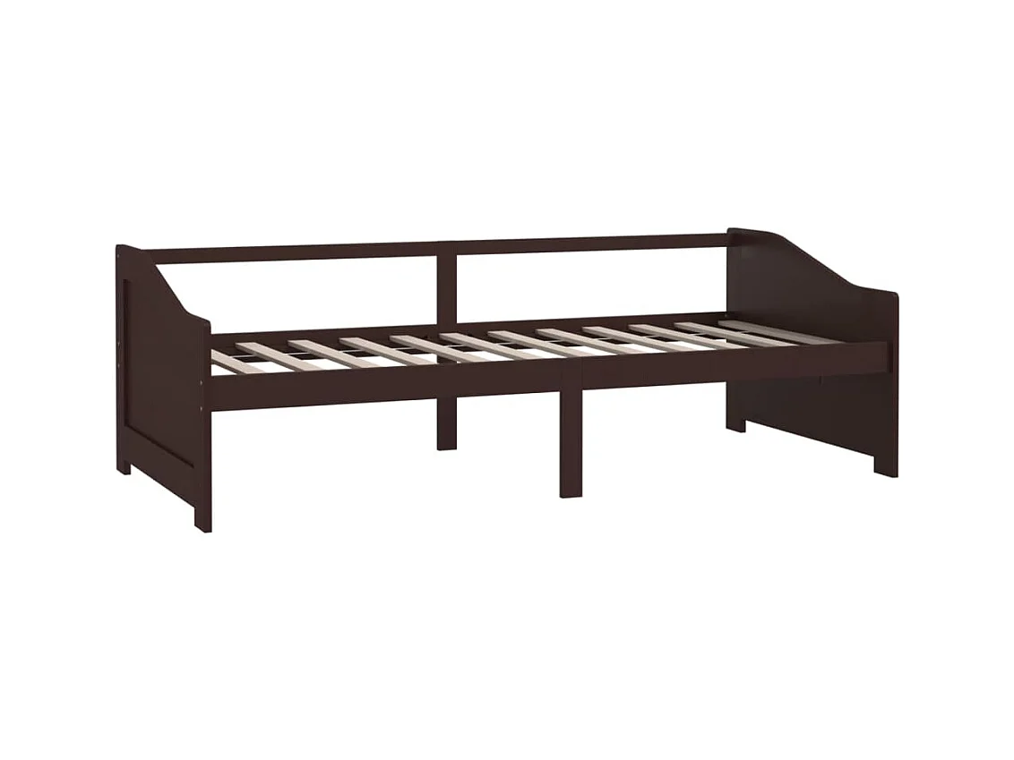 Sofá-cama de 3 lugares 90x200 cm pinho maciço castanho-escuro