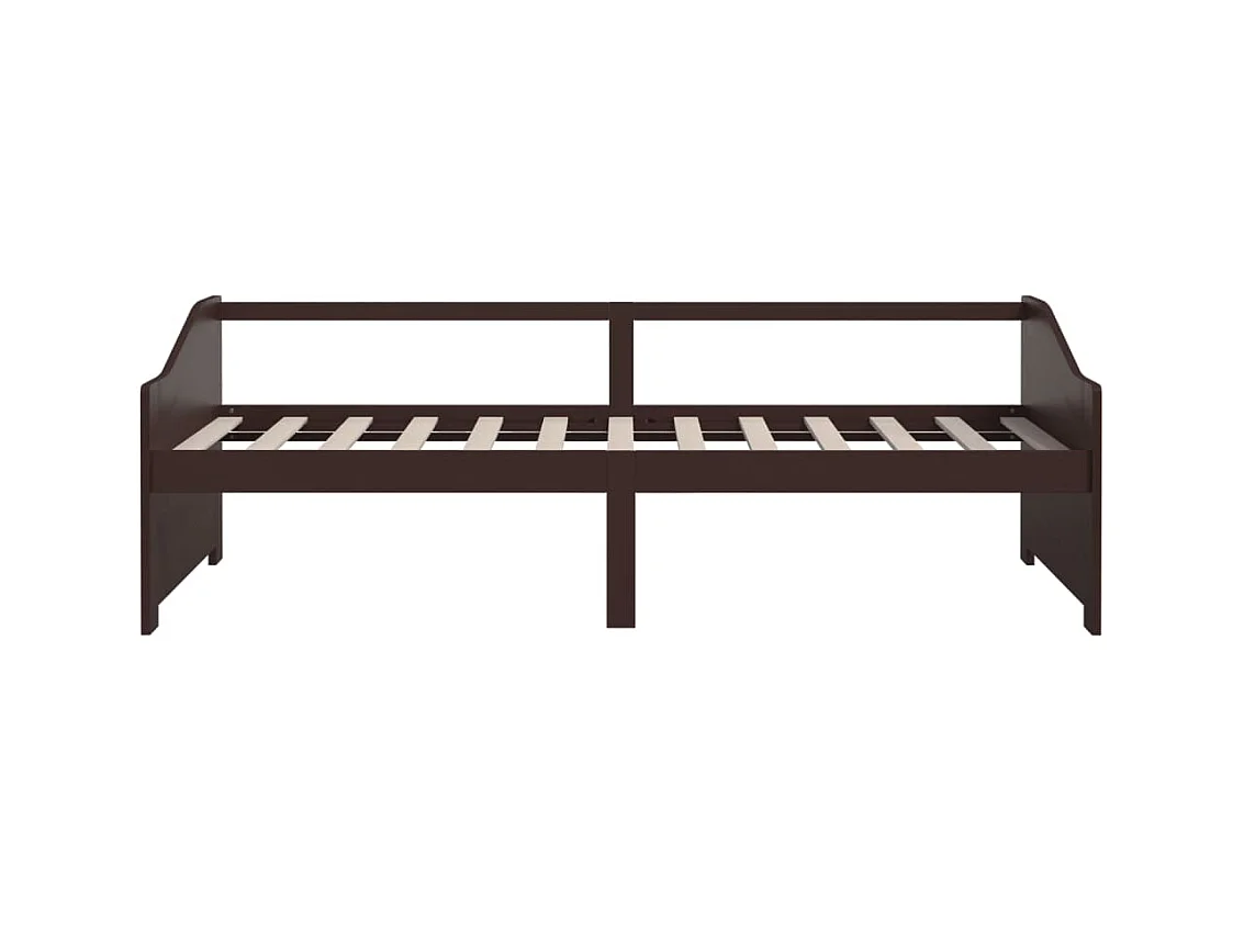 Sofá-cama de 3 lugares 90x200 cm pinho maciço castanho-escuro