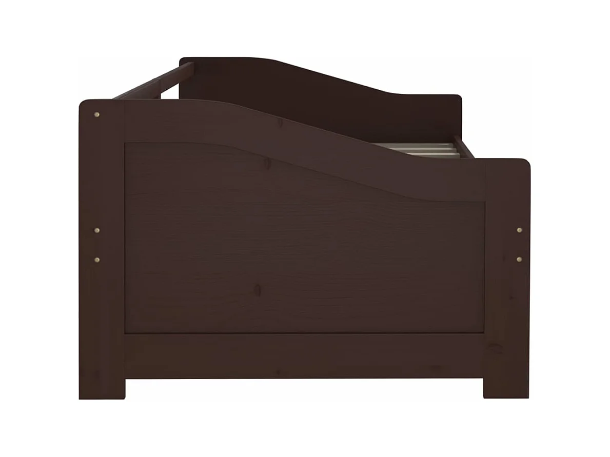 Sofá-cama de 3 lugares 90x200 cm pinho maciço castanho-escuro