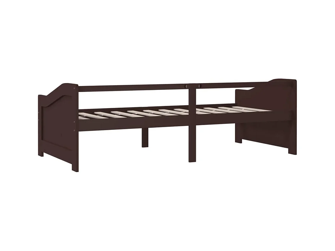Sofá-cama de 3 lugares 90x200 cm pinho maciço castanho-escuro
