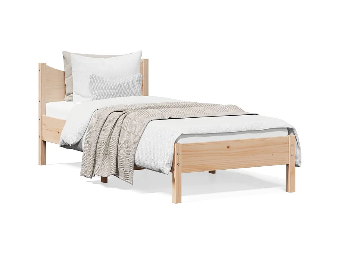 Estructura de cama madera maciza de pino 90x200 cm