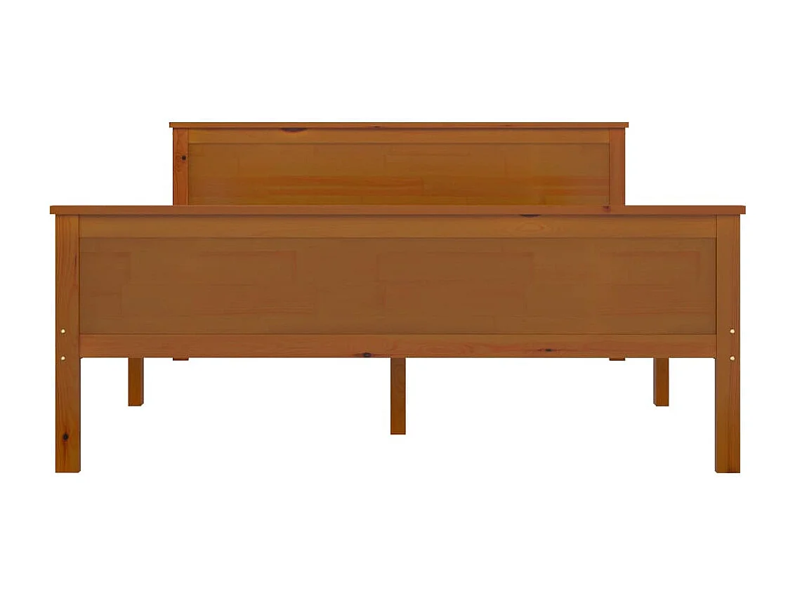 Estructura de cama madera maciza pino marrón miel 160x200 cm