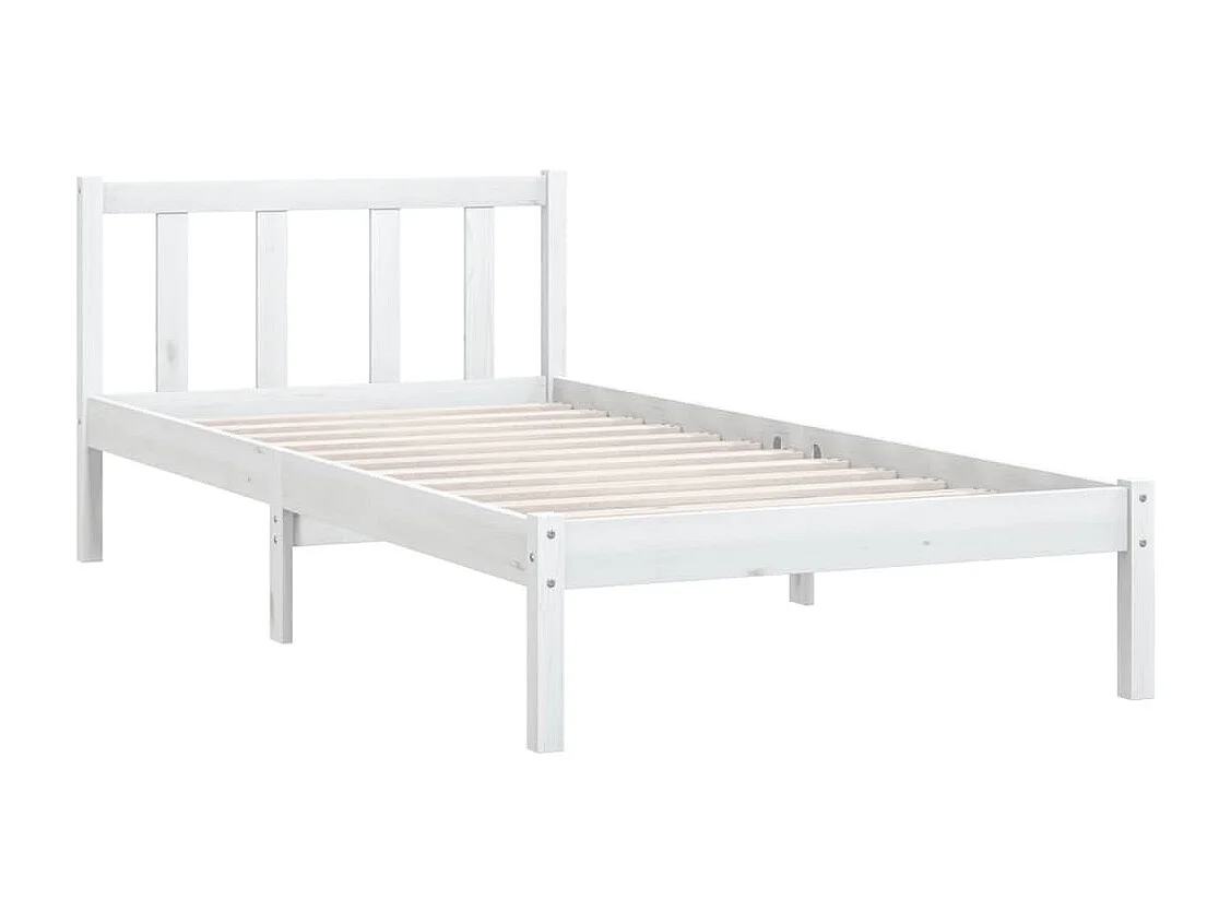Estrutura de cama 90x200 cm pinho maciço branco