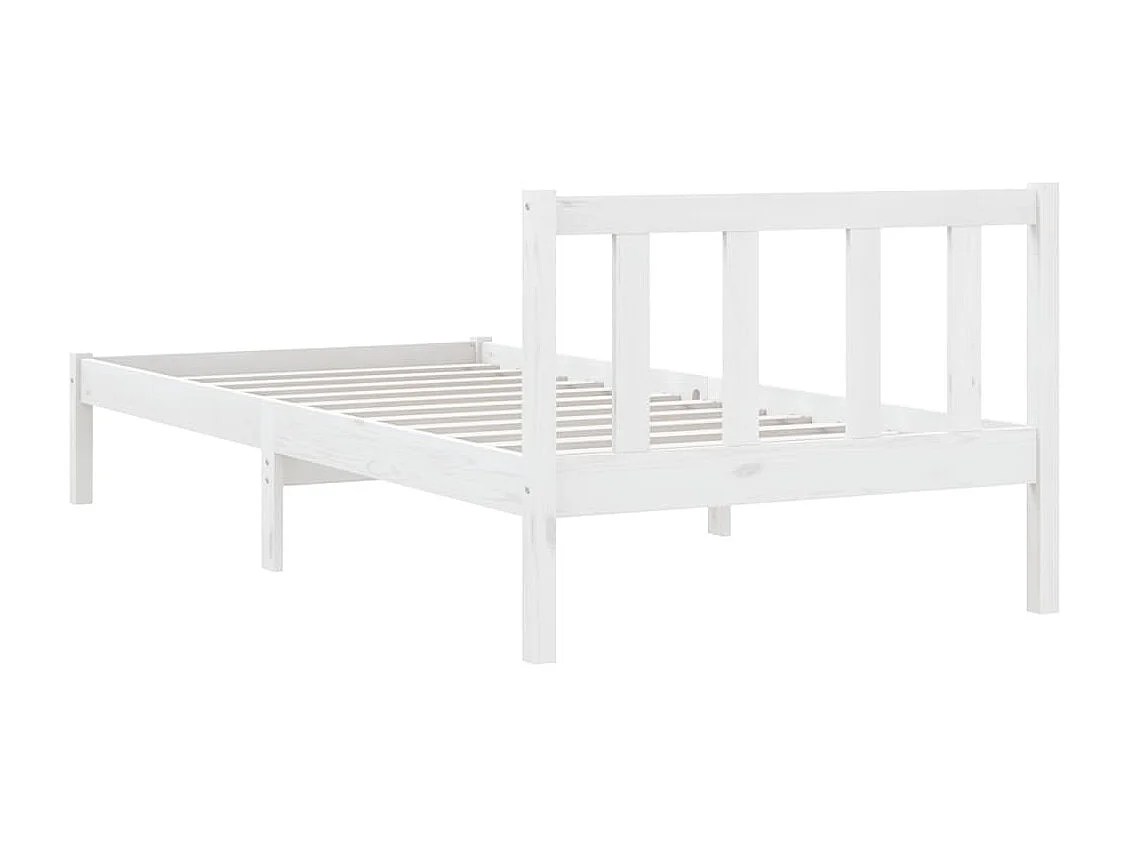 Estrutura de cama 90x200 cm pinho maciço branco