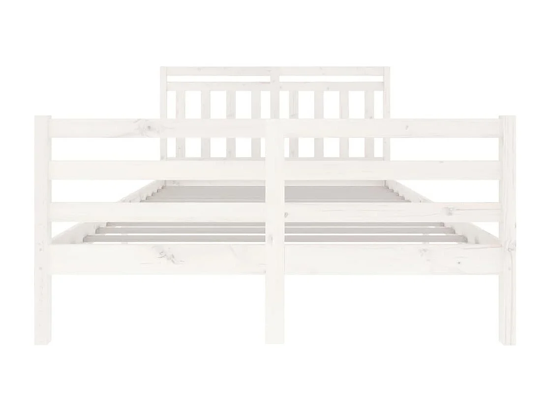 Estrutura de cama 140x200 cm madeira maciça branco
