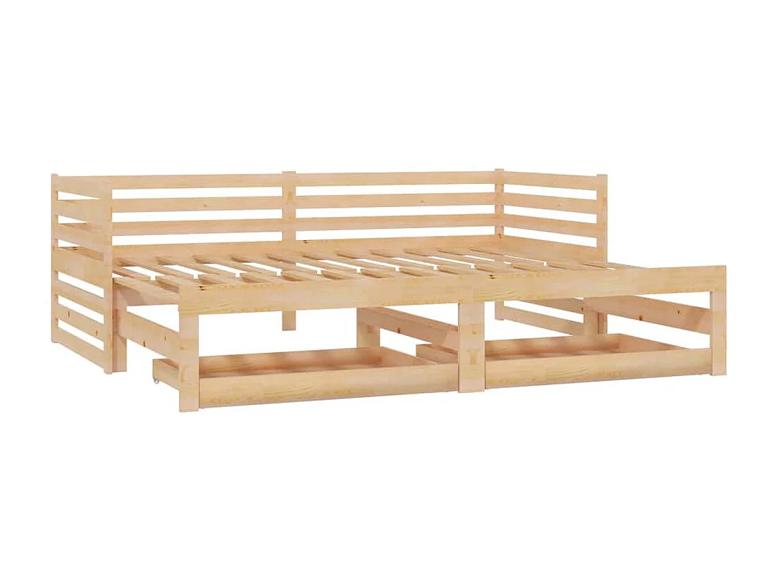 Estrutura sofá-cama de puxar 2x(90x200) cm pinho maciço