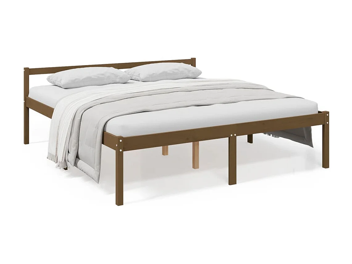 Cadre de lit Marron miel Bois de pin massif 200x200 cm