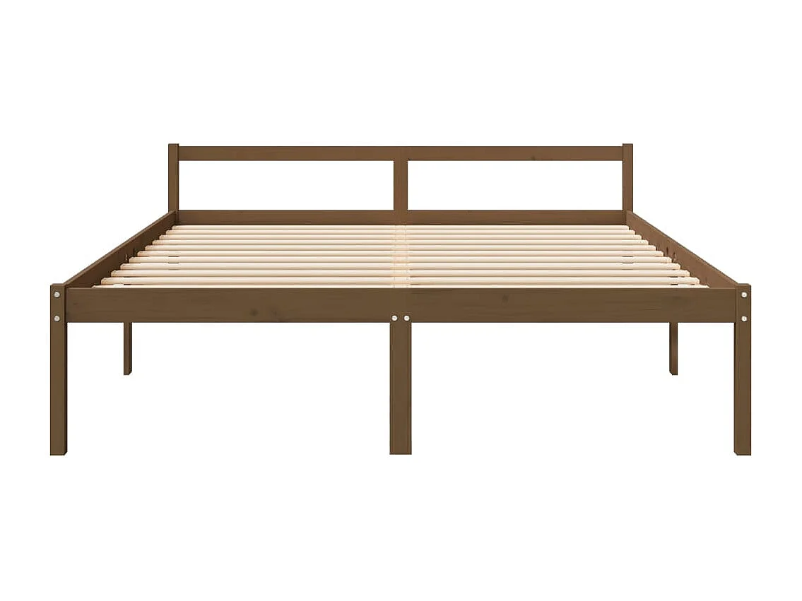 Cadre de lit Marron miel Bois de pin massif 200x200 cm