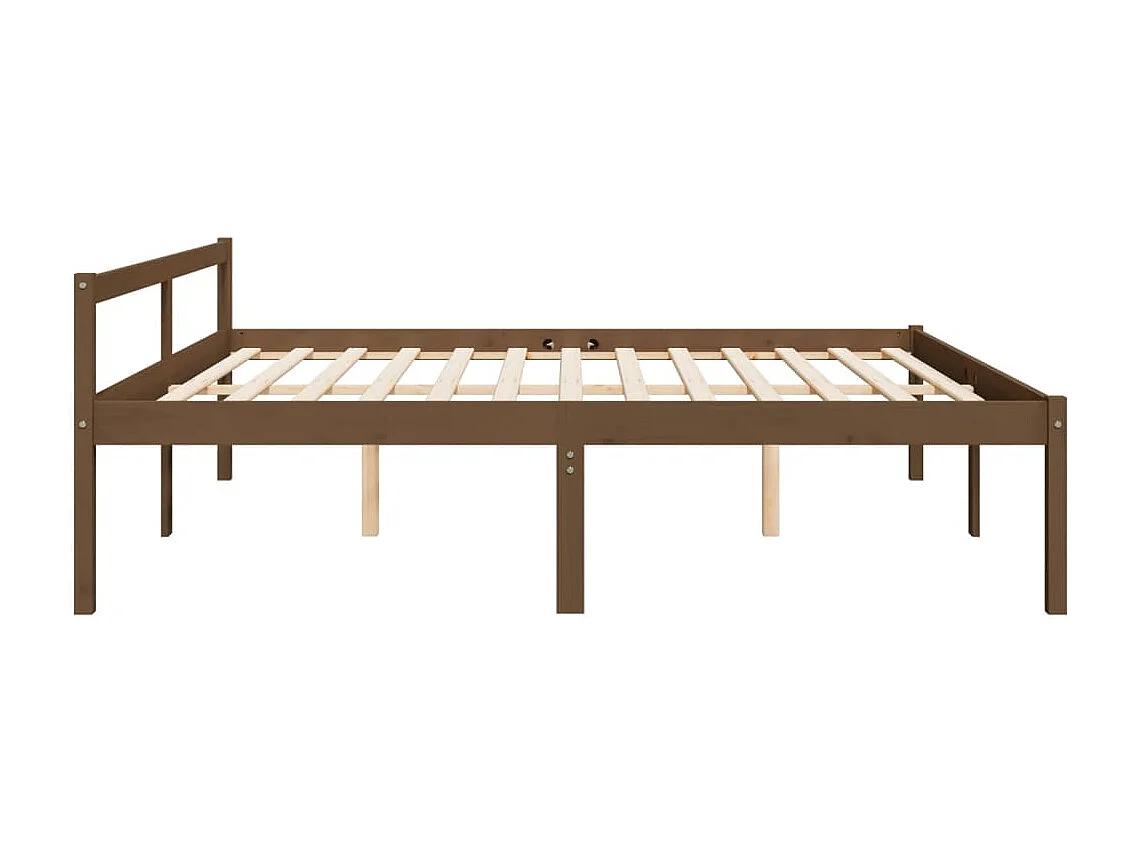 Cadre de lit Marron miel Bois de pin massif 200x200 cm