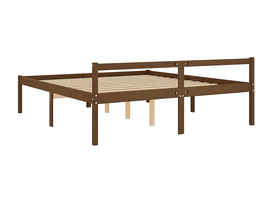 Cadre de lit Marron miel Bois de pin massif 200x200 cm