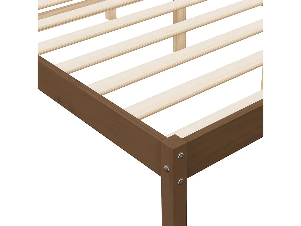 Cadre de lit Marron miel Bois de pin massif 200x200 cm