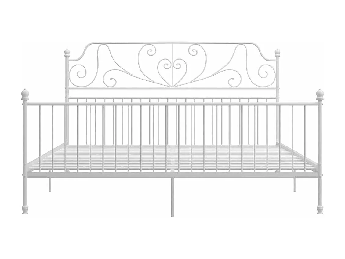 Cadre de lit Blanc Métal 180x200 cm