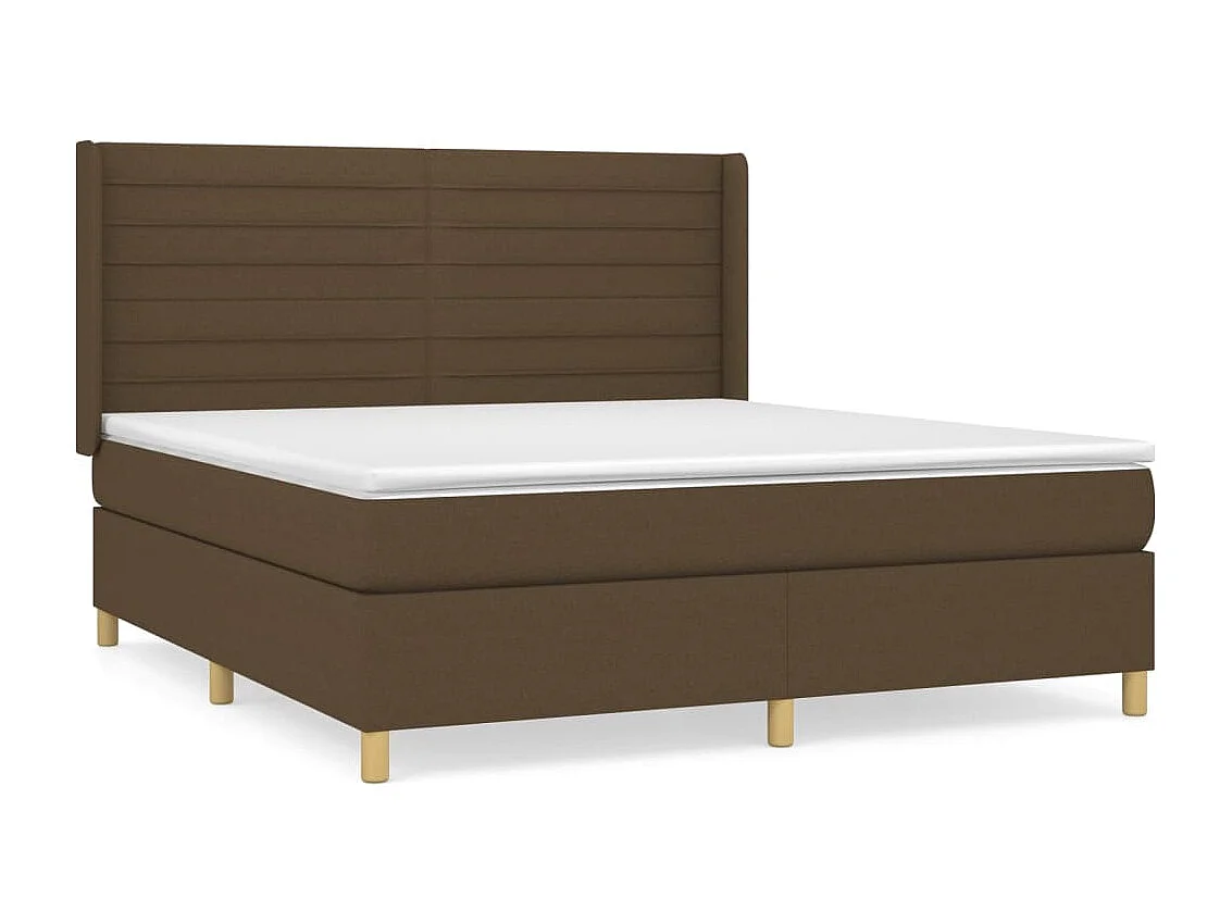 Lit à sommier tapissier avec matelas Marron foncé 160x200 cm