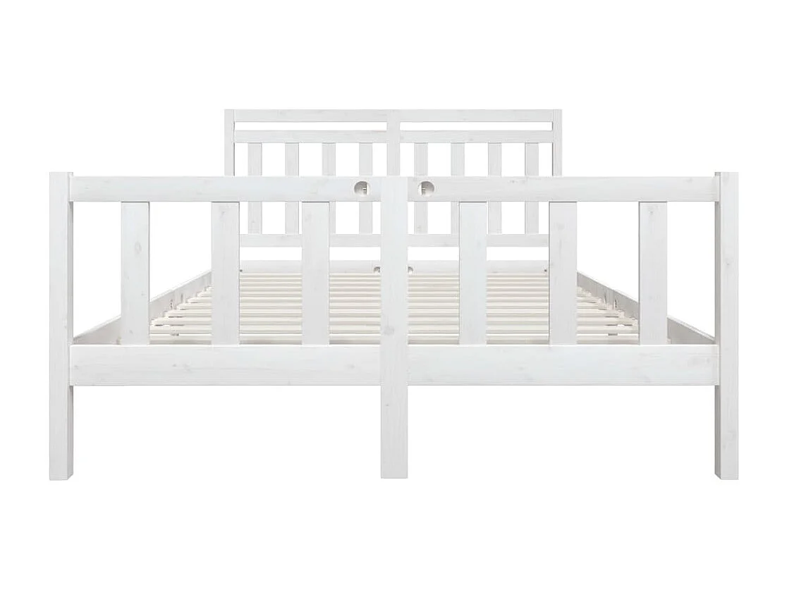 Estrutura de cama 160x200 cm madeira maciça branco