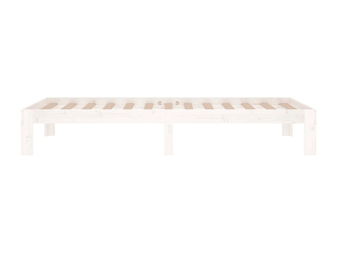Cadre de lit Blanc Bois massif 90x190 cm Simple