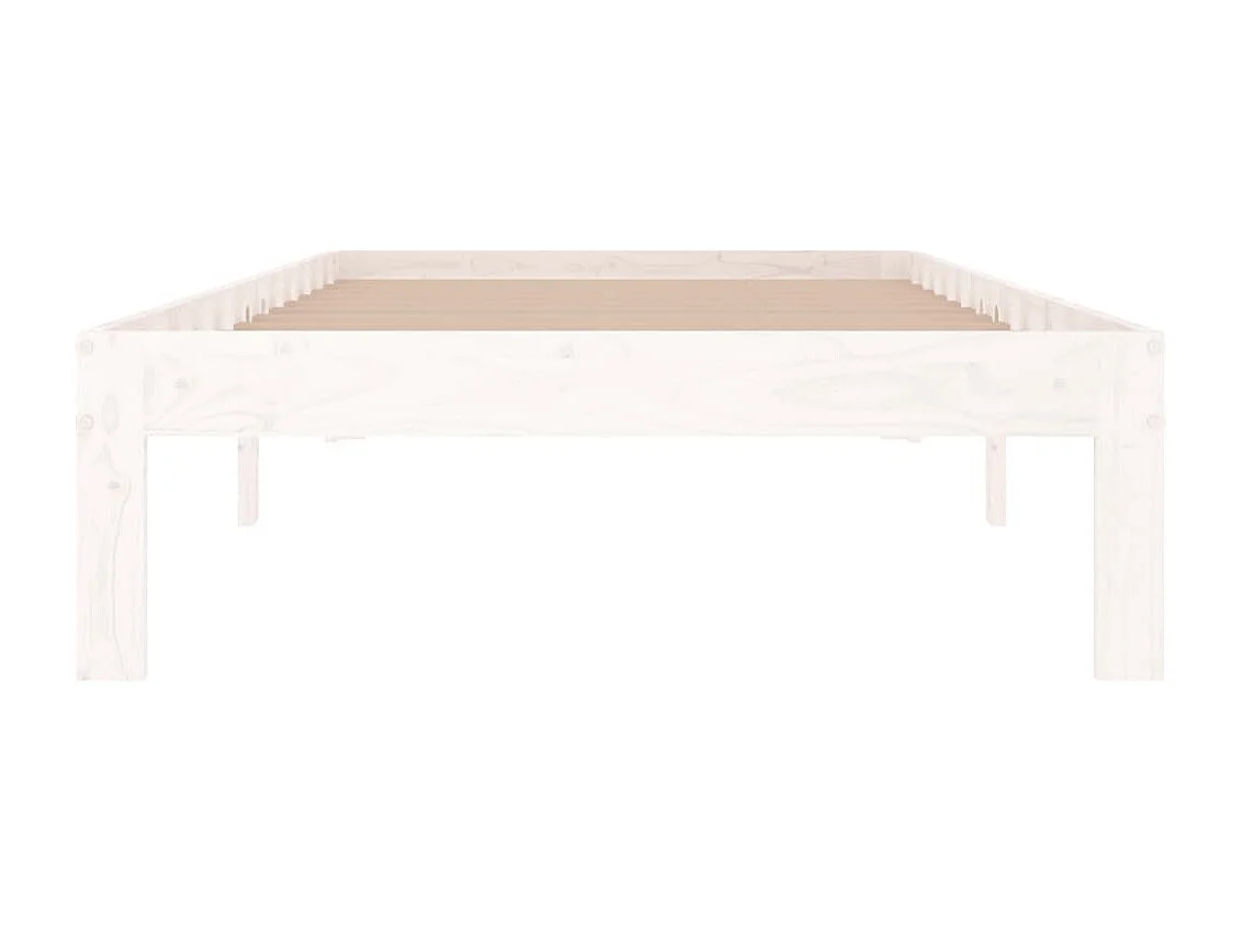 Estrutura de cama solteiro 90x190 cm madeira maciça branco