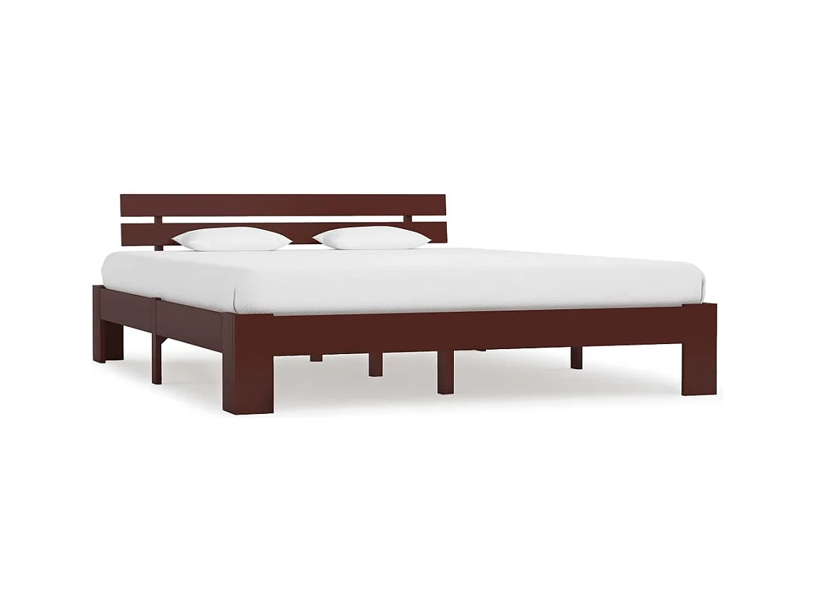 Estrutura de cama 160x200 cm pinho maciço castanho-escuro