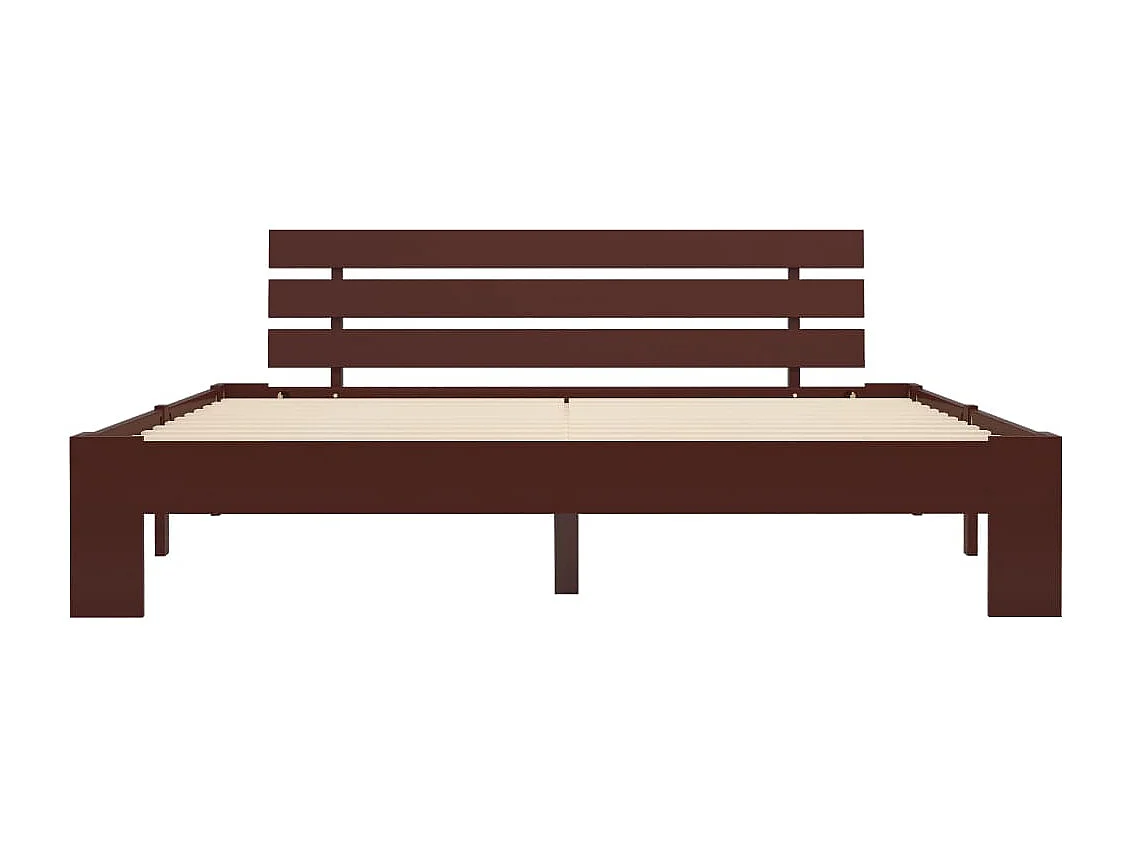 Estructura de cama madera maciza pino marrón oscuro 160x200 cm