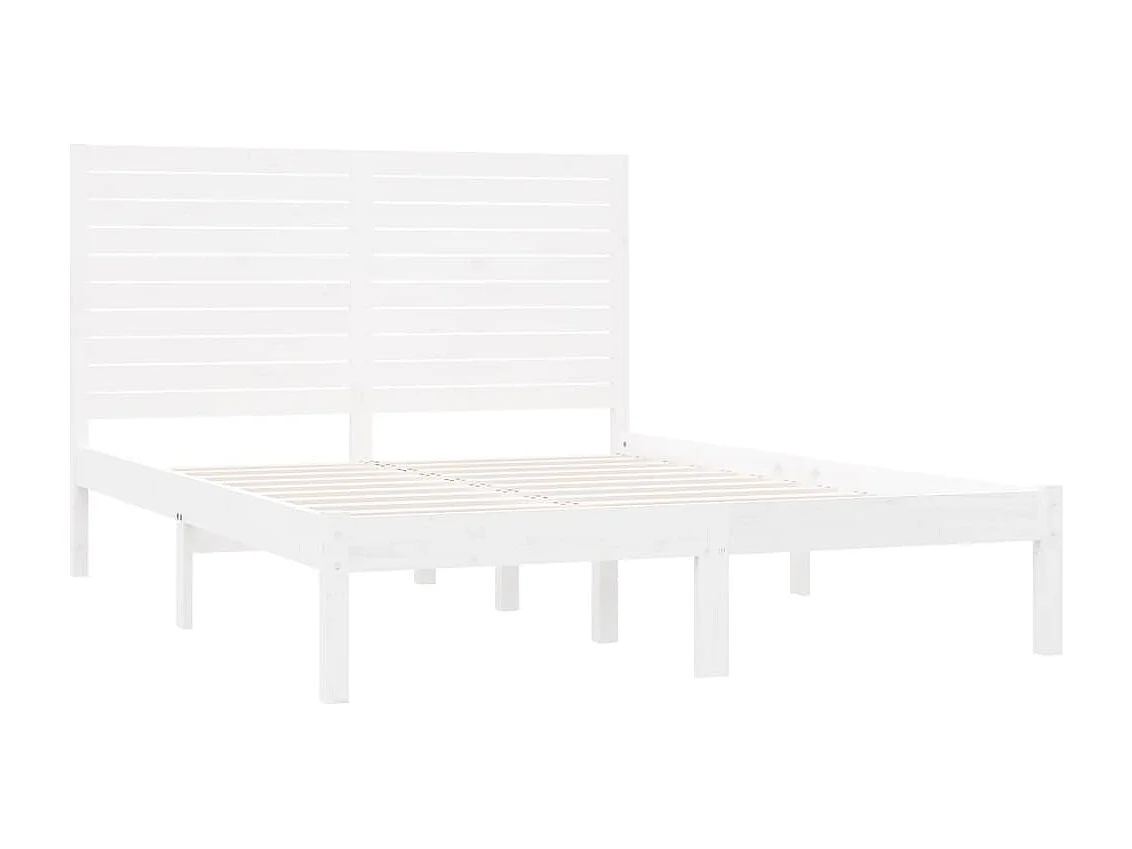 Estrutura de cama 160x200 cm madeira maciça branco