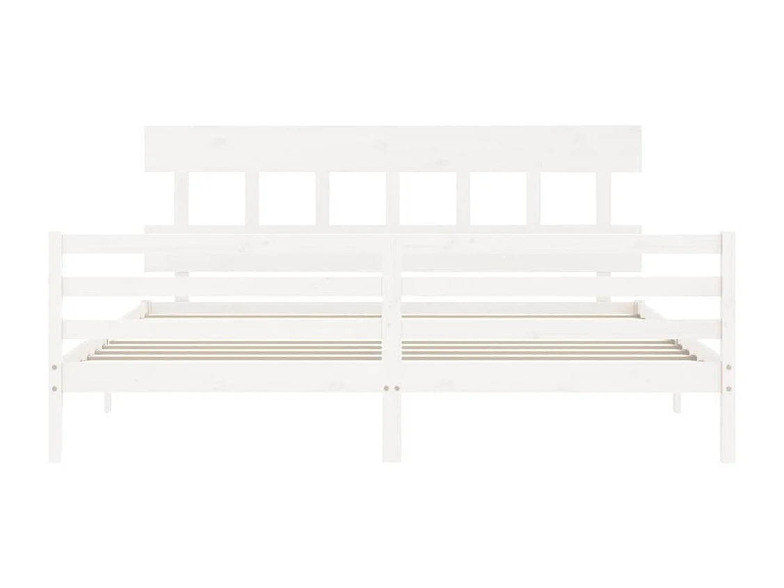 Estrutura cama Super King Size c/ cabeceira madeira branco