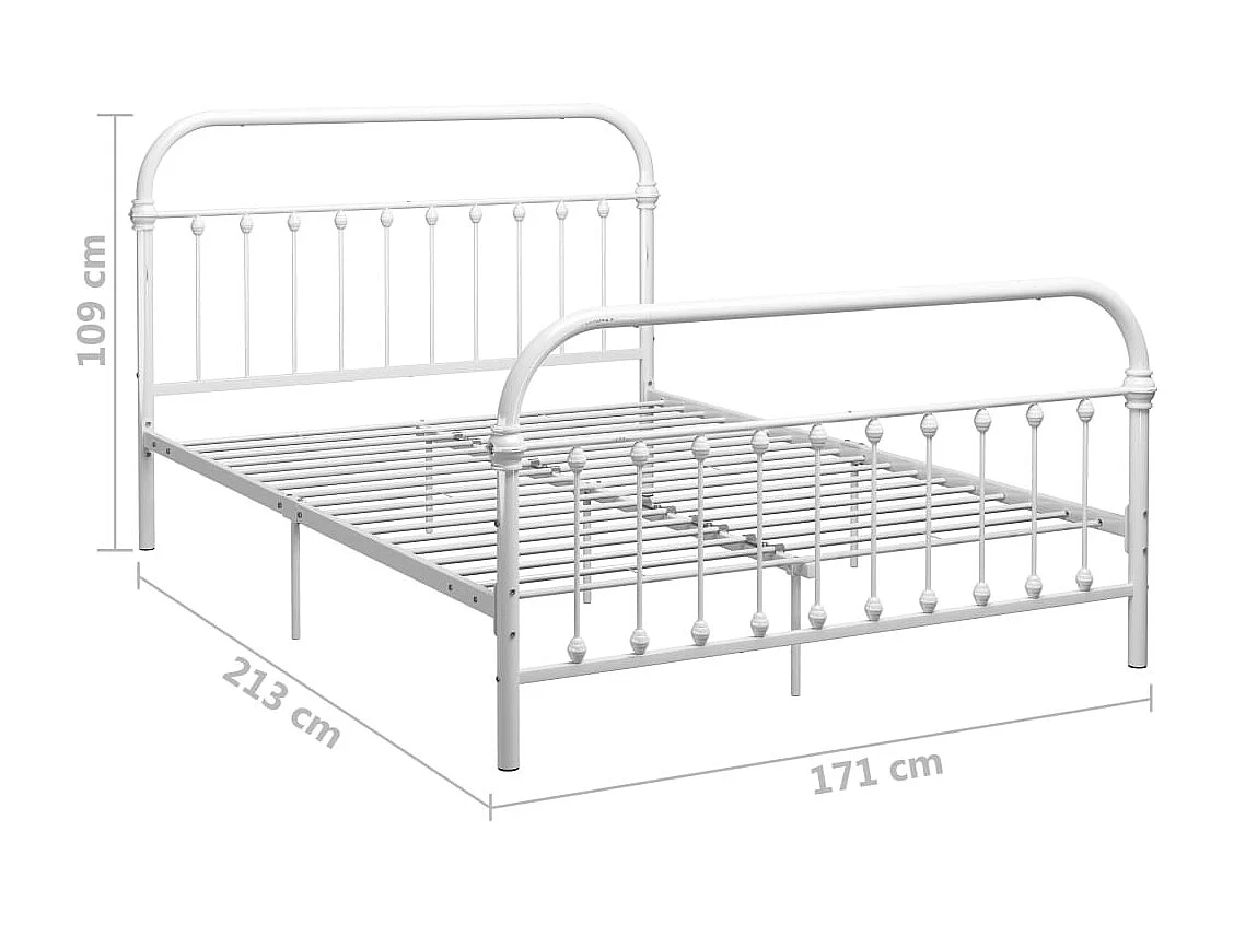 Estructura de cama de metal blanco 160x200 cm