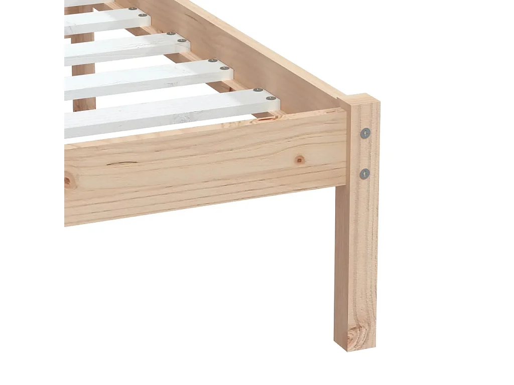 Cadre de lit Bois massif 75x190 cm Petit simple