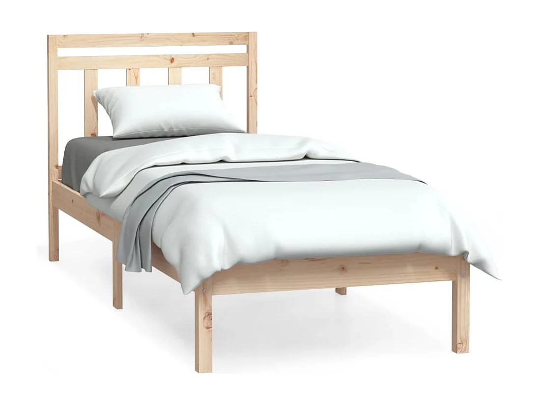 Cadre de lit Bois massif 75x190 cm Petit simple