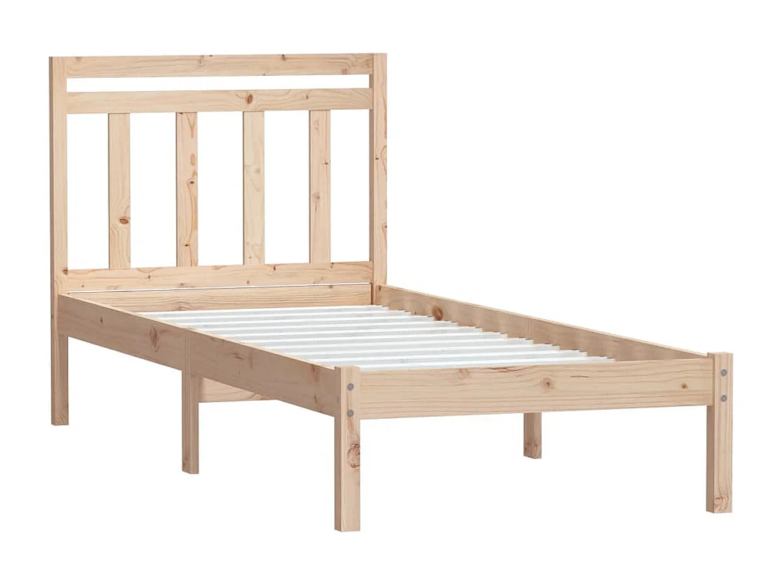 Cadre de lit Bois massif 75x190 cm Petit simple