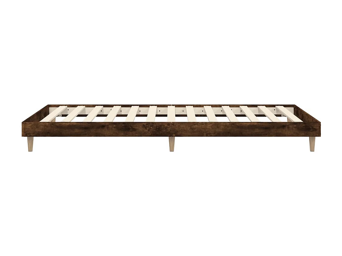 Estructura de cama madera contrachapada roble humo 75x190 cm