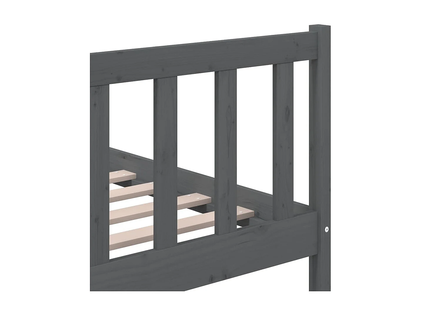 Cadre de lit Gris Bois massif 150x200 cm Très grand