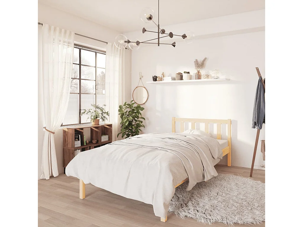 Cadre de lit Bois de pin massif 90x190 cm Simple