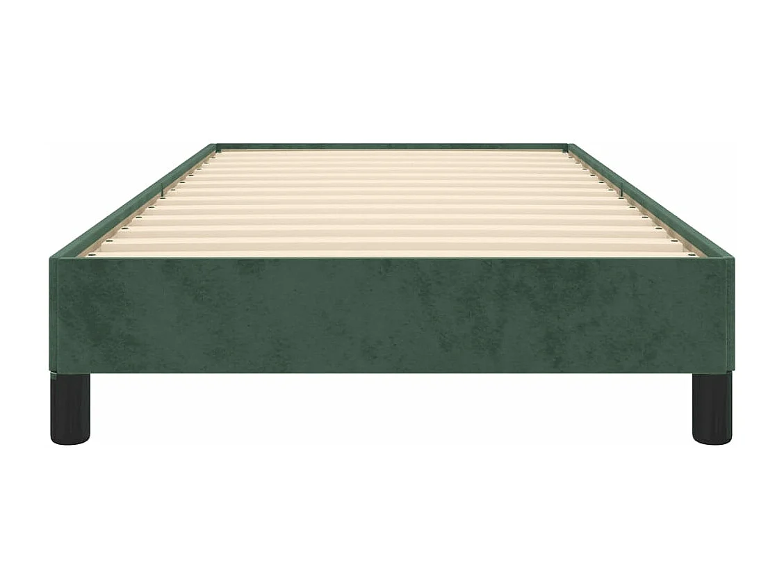 Estrutura de cama 90x190 cm veludo verde-escuro