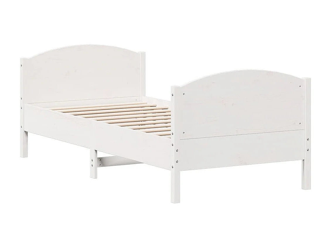 Estructura de cama con cabecero madera pino blanco 90x190 cm