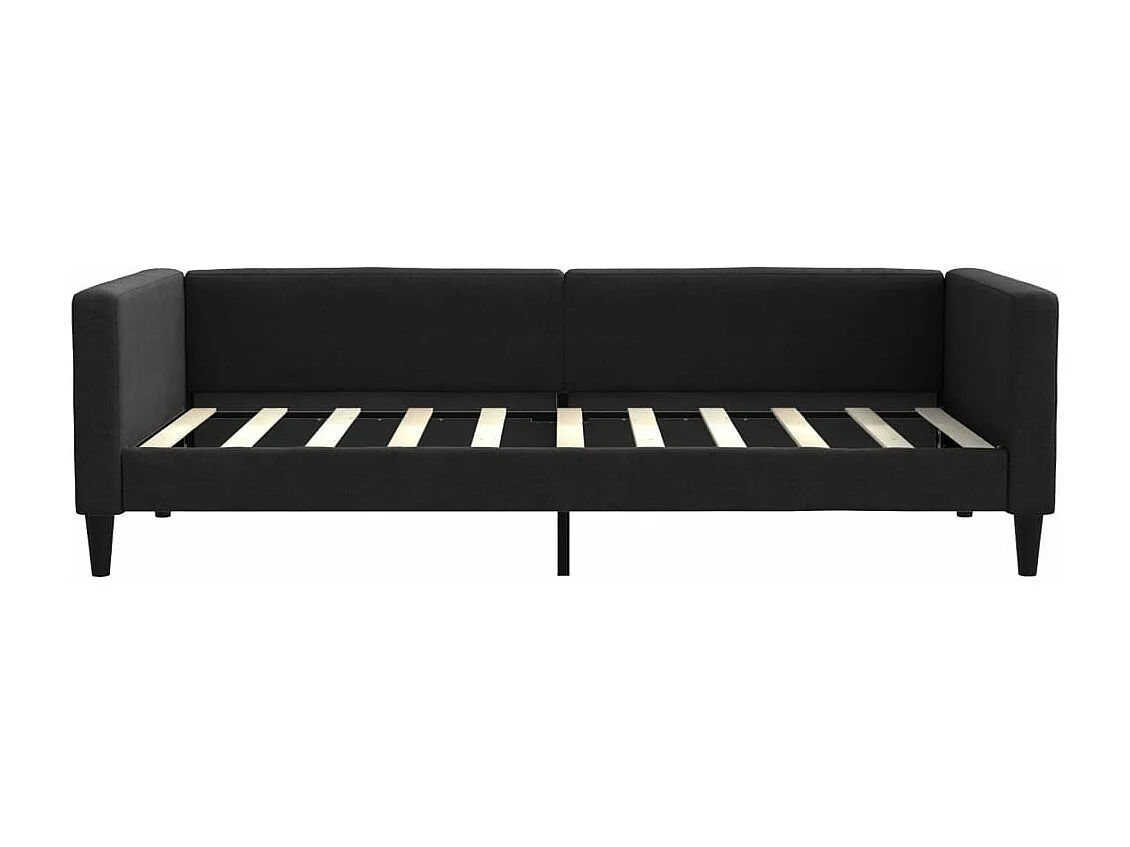 Lit de repos noir 90x190 cm tissu