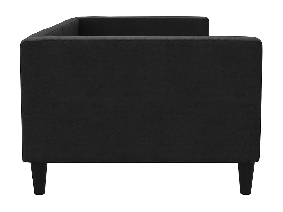 Lit de repos noir 90x190 cm tissu