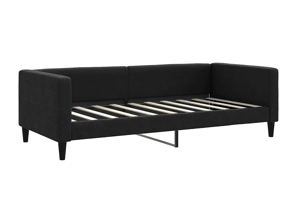 Sofá-cama 90x190 cm tecido preto