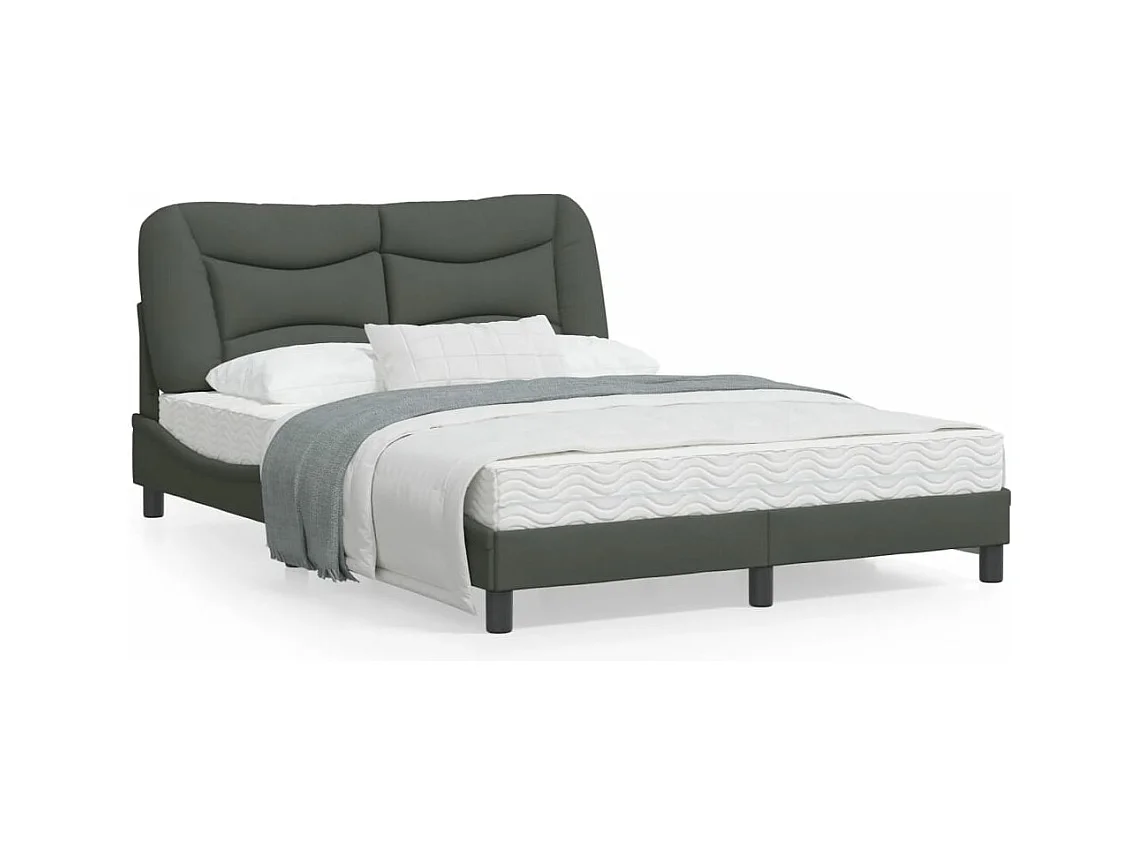 Bedframe met LED zonder matras "Hvar" 120x200 cm stof donkergrijs