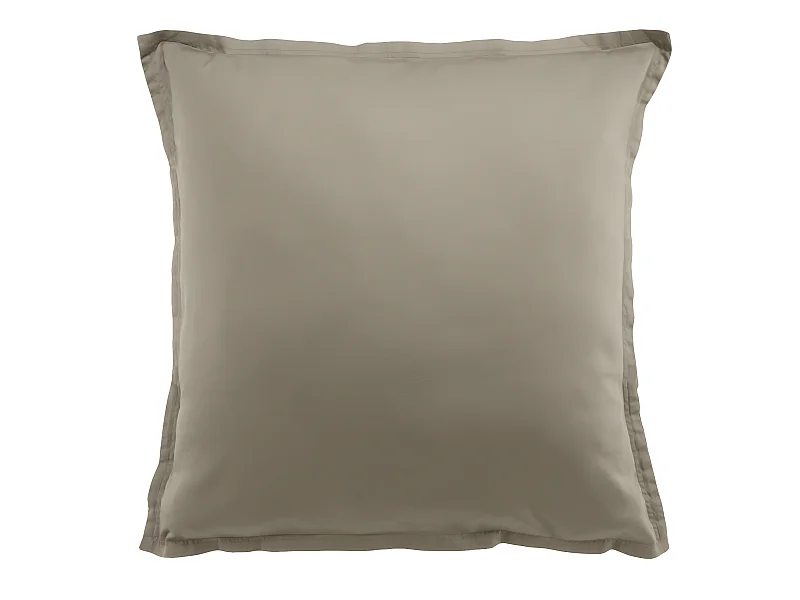 Taie d'oreiller carrée satin de coton sable 65x65 cm