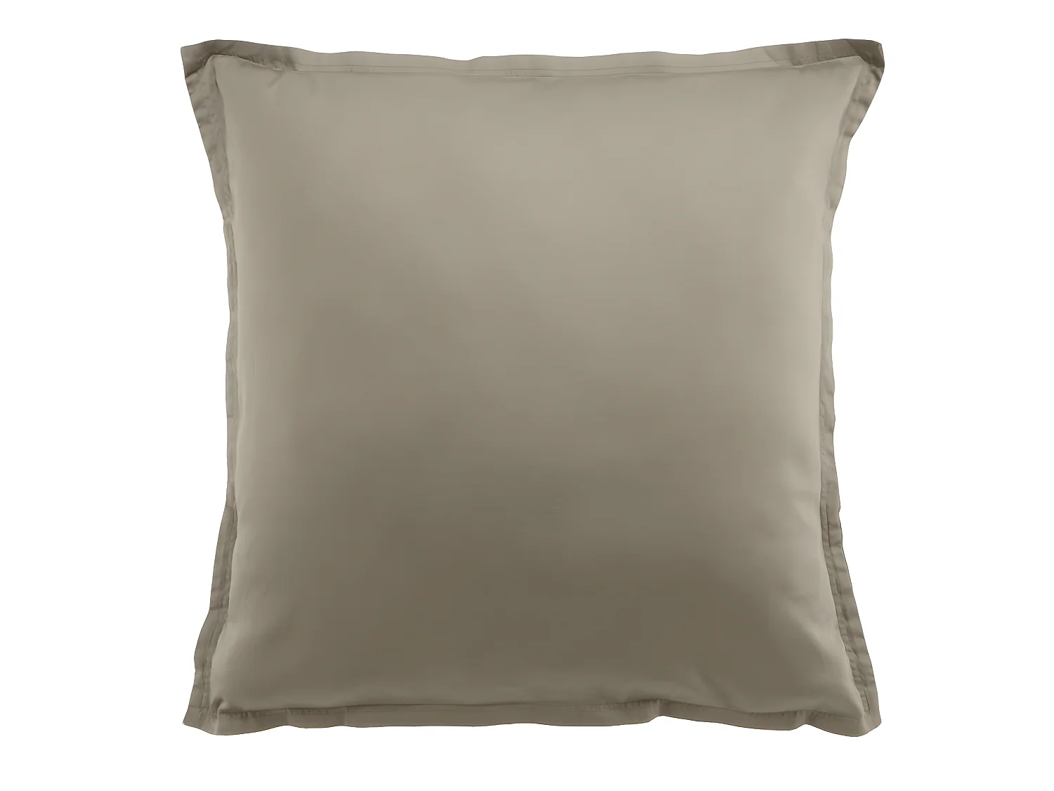 Taie d'oreiller carrée satin de coton sable 65x65 cm