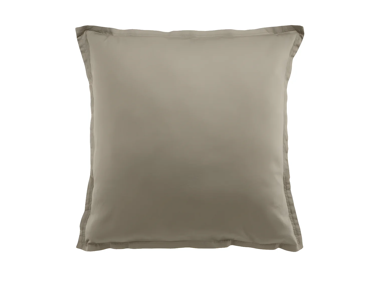 Taie d'oreiller carrée satin de coton sable 65x65 cm