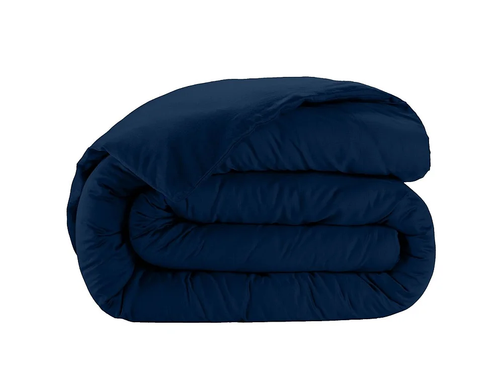 Housse de couette satin de coton cobalt 220x240 cm